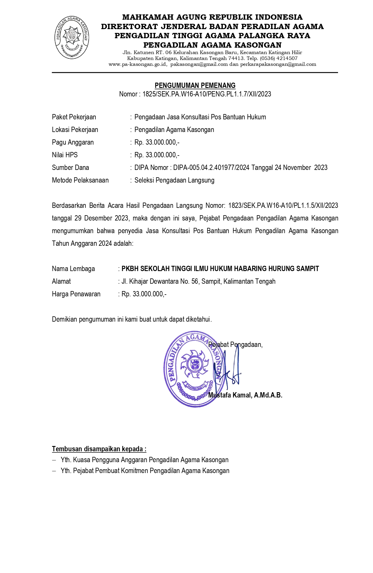 16. PENGUMUMAN PEMENANG page 0001