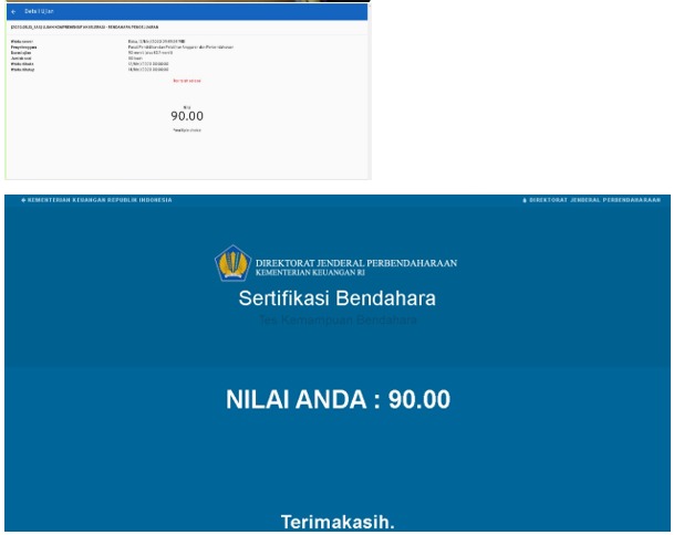 Gambar Nilai Ujian Bendahara
